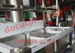CHẬU RỬA ĐÔI CÔNG NGHIỆP CÓ KỆ INOX 1m2