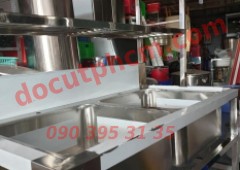  CHẬU RỬA ĐÔI CÔNG NGHIỆP CÓ KỆ INOX 1m2 